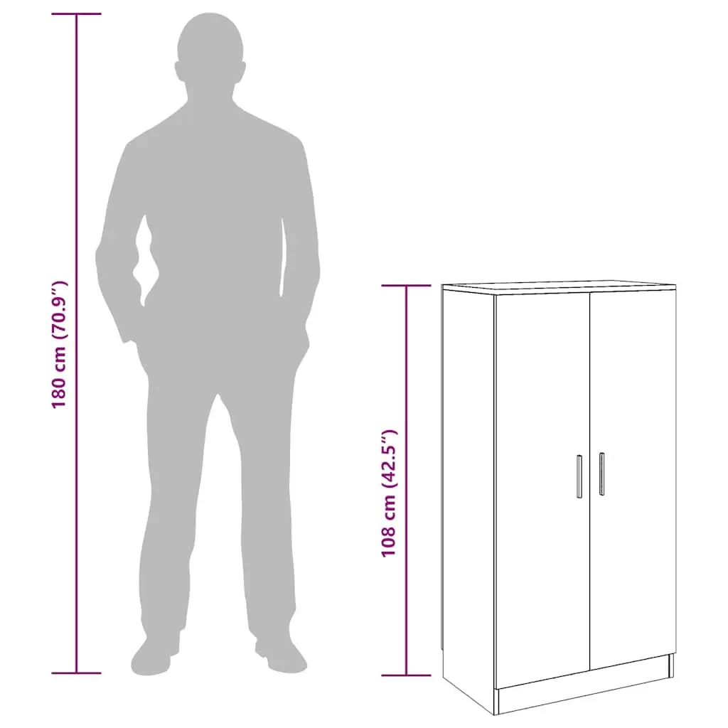 Shoe Cabinet White 7 Shelves 2 Doors Storage Organiser Entryway Hall Closet