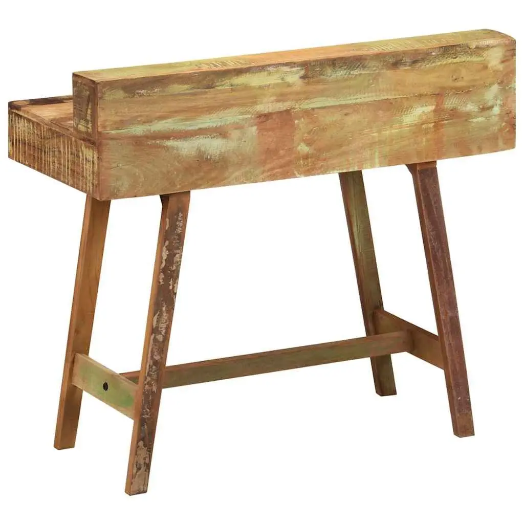 Desk Multicolour Solid Reclaimed Wood Vintage Style with Two Drawers