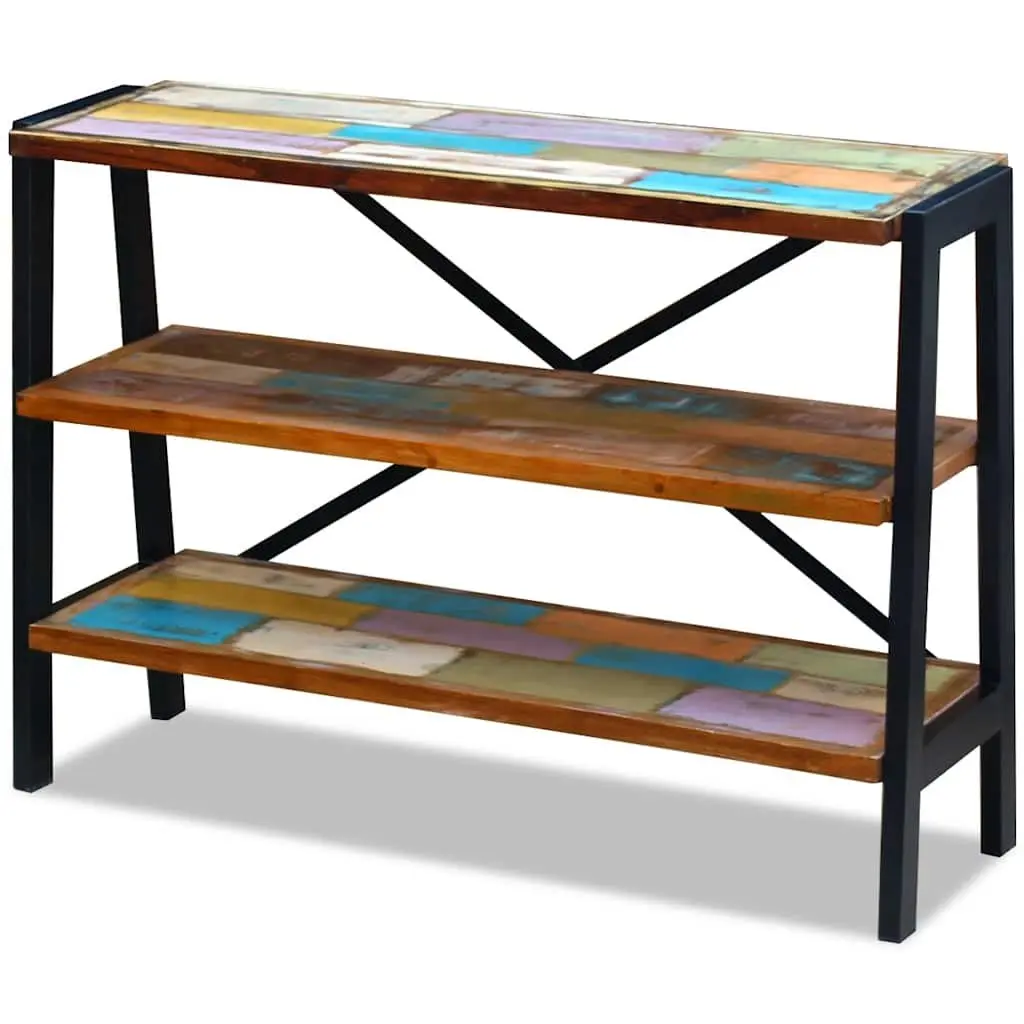 Sideboard Multicolour Solid Reclaimed Wood 3 Shelves Vintage Style Storage Cabinet Console Table
