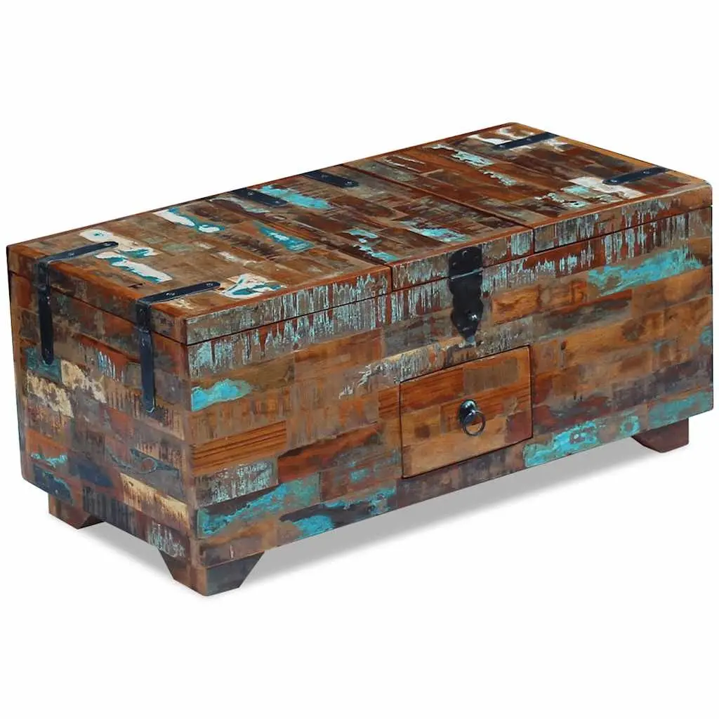 Coffee Table Chest Box Brown 80x40x35cm Solid Reclaimed Wood Storage