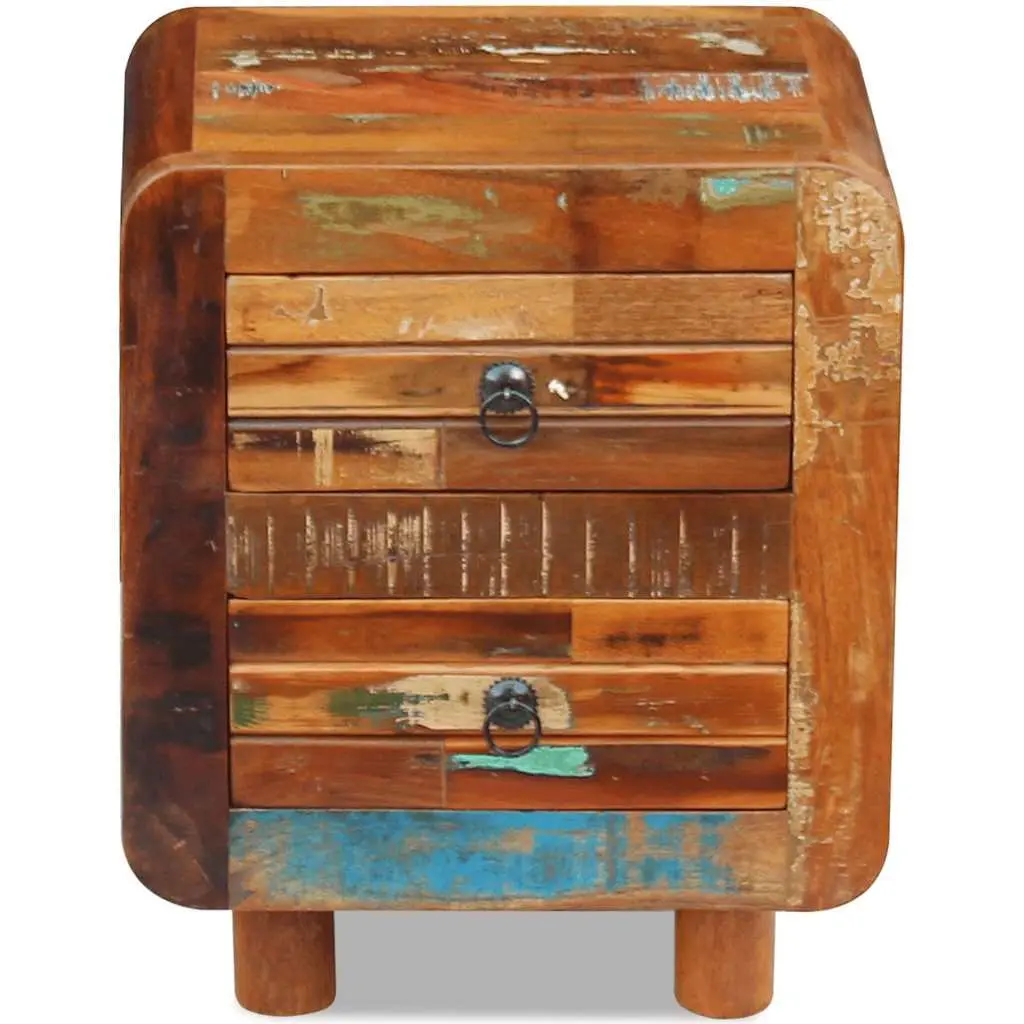 Bedside Table Brown 43x33x51 cm Solid Reclaimed Wood 2 Drawers