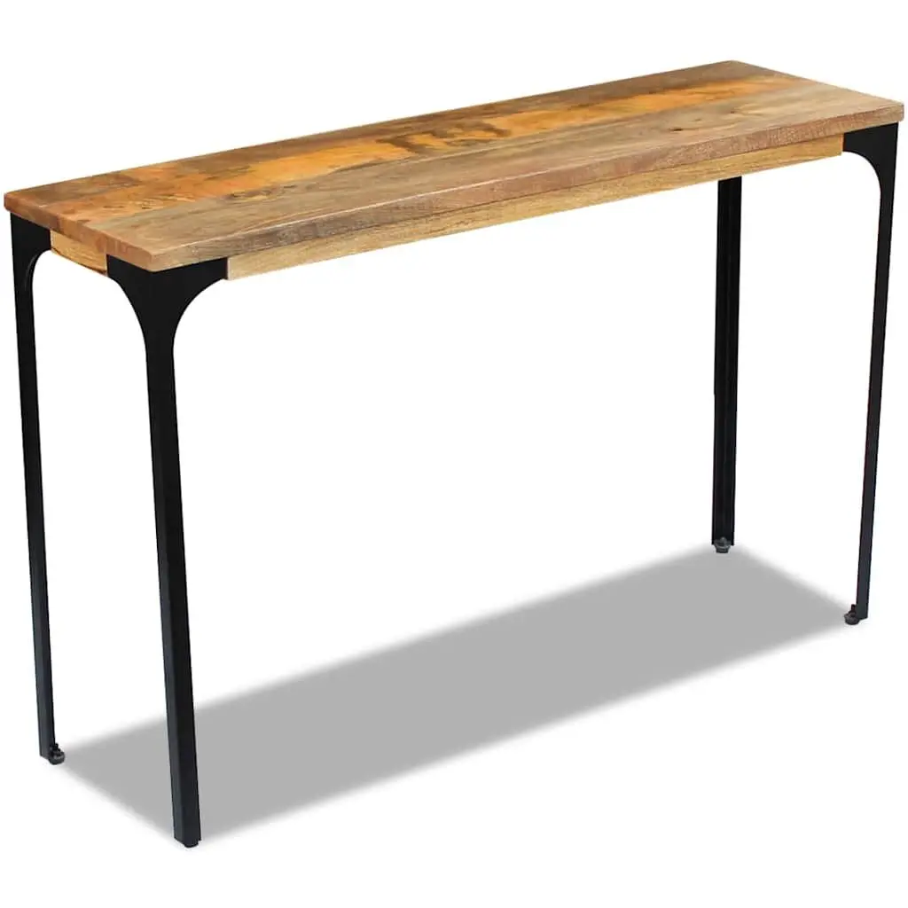 Wooden Console Table Brown 120x35x76cm Handcrafted End Table for Living Room Accent Furniture