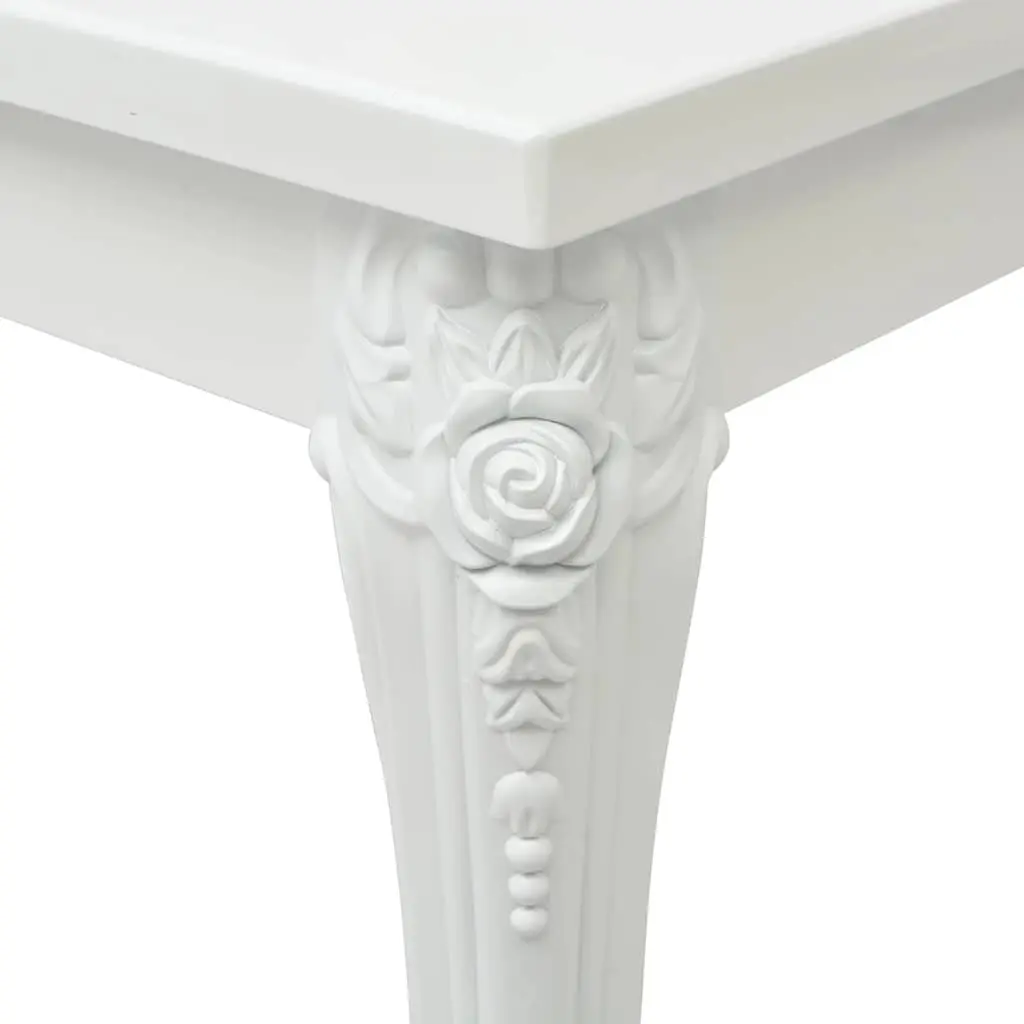 Dining Table 116x66x76 cm High Gloss White Kitchen Room Furniture Sleek Design