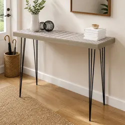 Concise and Stylish Grey Console Table