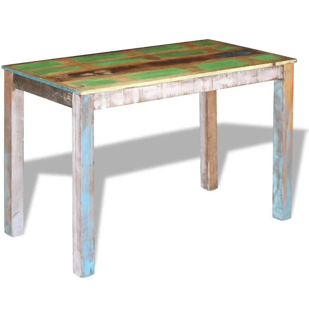 Dining Table Multicolour Solid Reclaimed Wood Antique Style Handmade 115 x 60 x 76 cm