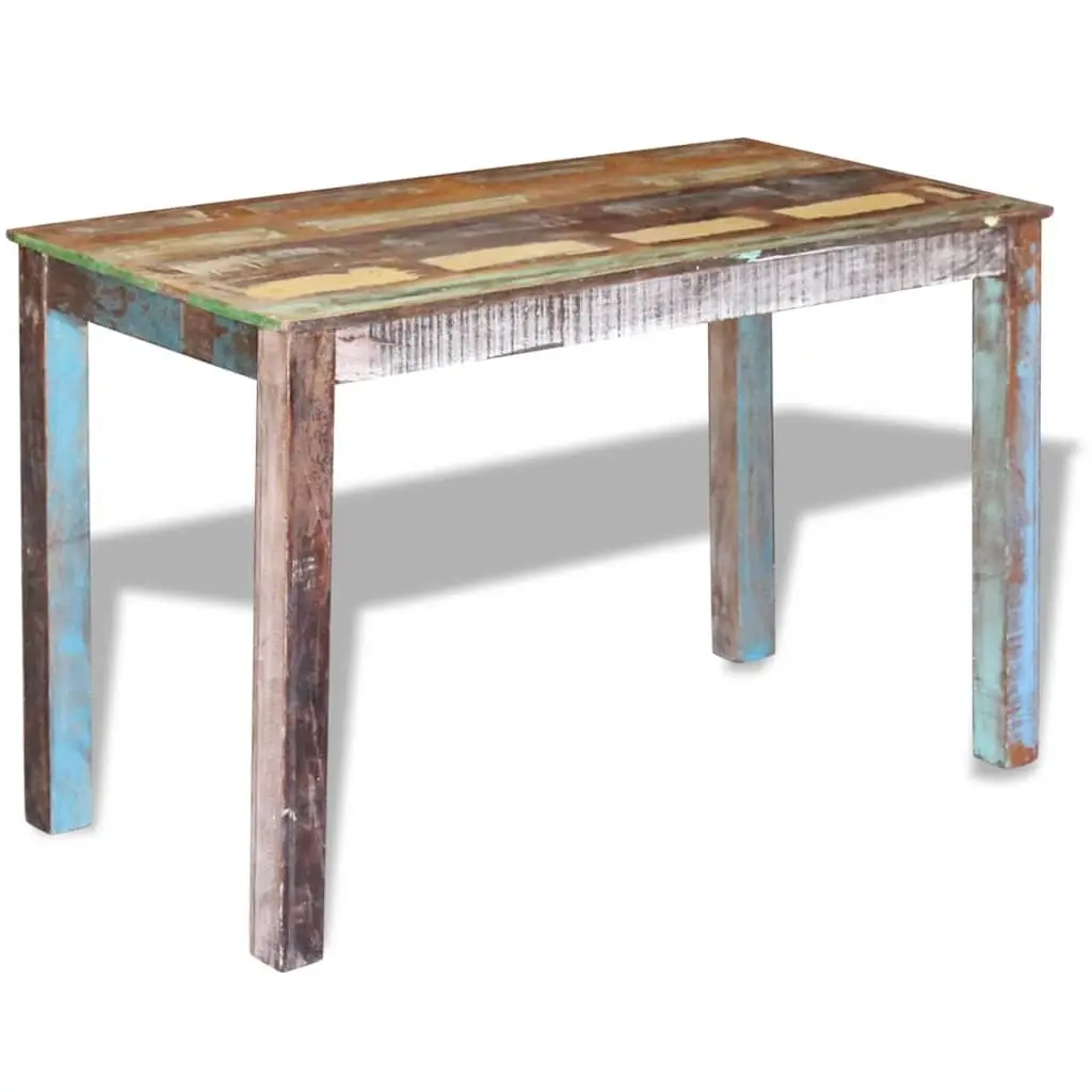 Dining Table Multicolour Solid Reclaimed Wood Antique Style Handmade 115 x 60 x 76 cm