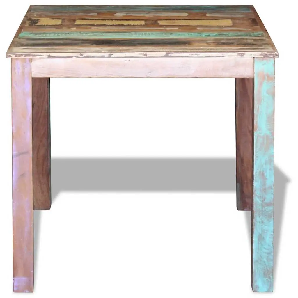 Dining Table Multicolour Solid Reclaimed Wood Compact Antique Style