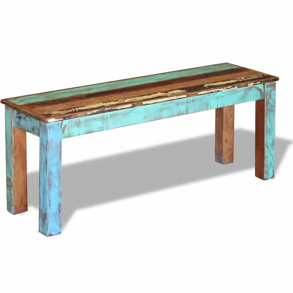 Reclaimed Wood Bench Multicolour Vintage Antique Style Handmade Storage Entryway