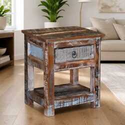 Concise End Table with Drawer for Modern Living
