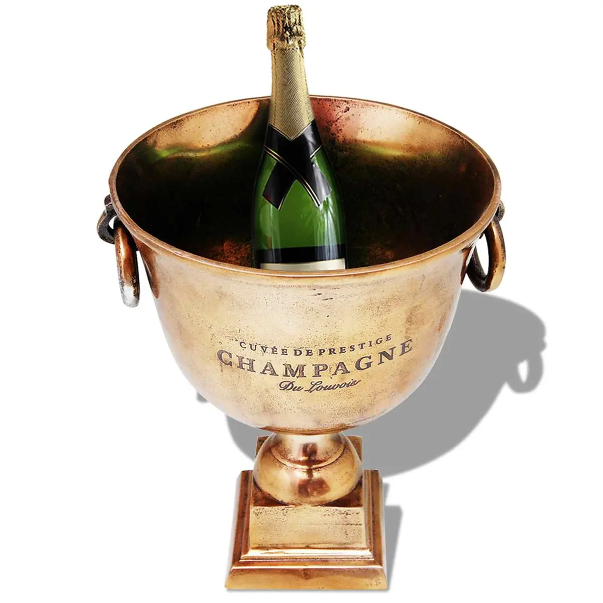 Trophy Cup Champagne Cooler Brown with Handles Spacious Interior for Ice Storage