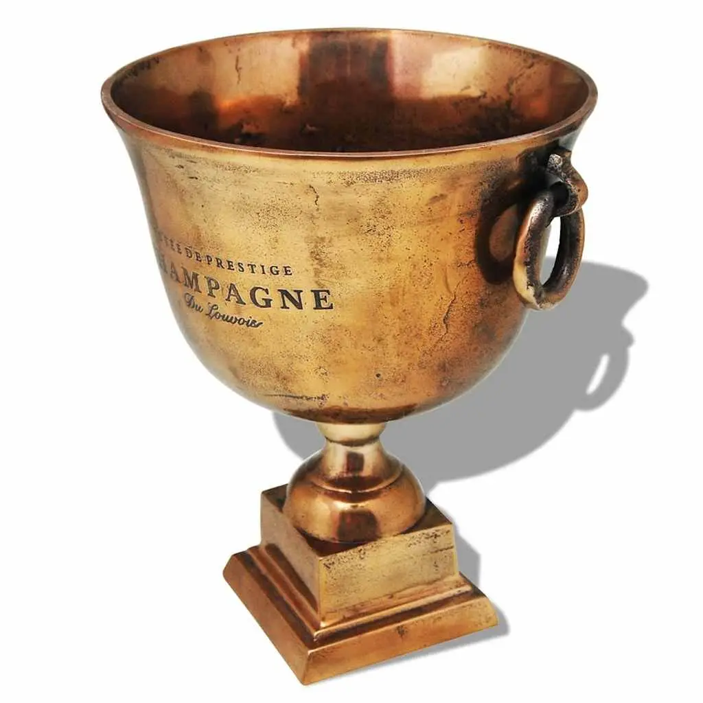 Trophy Cup Champagne Cooler Brown with Handles Spacious Interior for Ice Storage