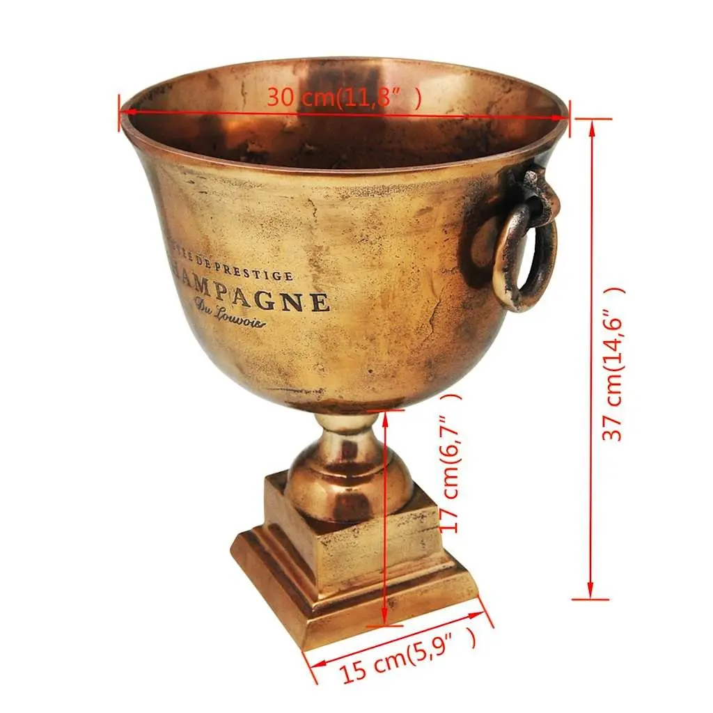 Trophy Cup Champagne Cooler Brown with Handles Spacious Interior for Ice Storage
