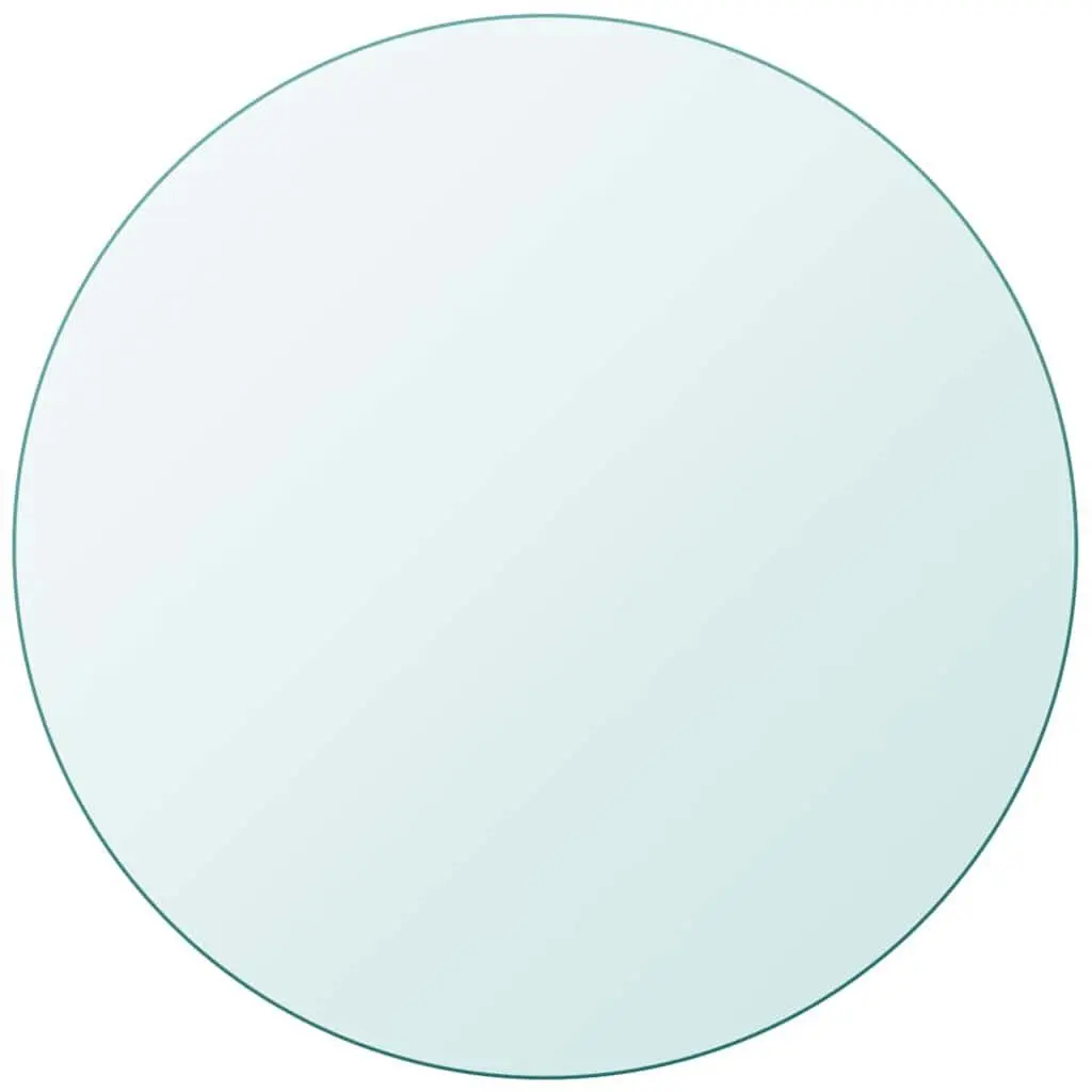 Round Tempered Glass Table Top Clear 400mm Shatter-Resistant Surface