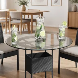 Concise Round Tempered Glass Table Top - 600mm Diameter