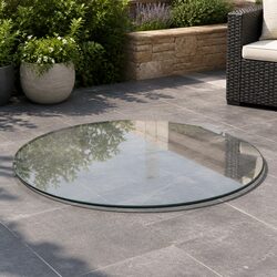 Concise Design: 700mm Round Tempered Glass Table Top