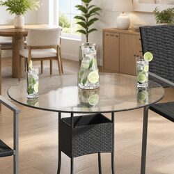 Concise Design: 700mm Round Tempered Glass Table Top