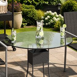 Round Tempered Glass Table Top 80cm Diameter Clear Transparent Tabletop