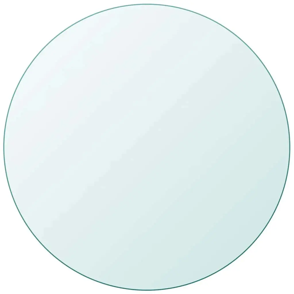 Round Tempered Glass Table Top Clear 80cm Diameter Surface Protection