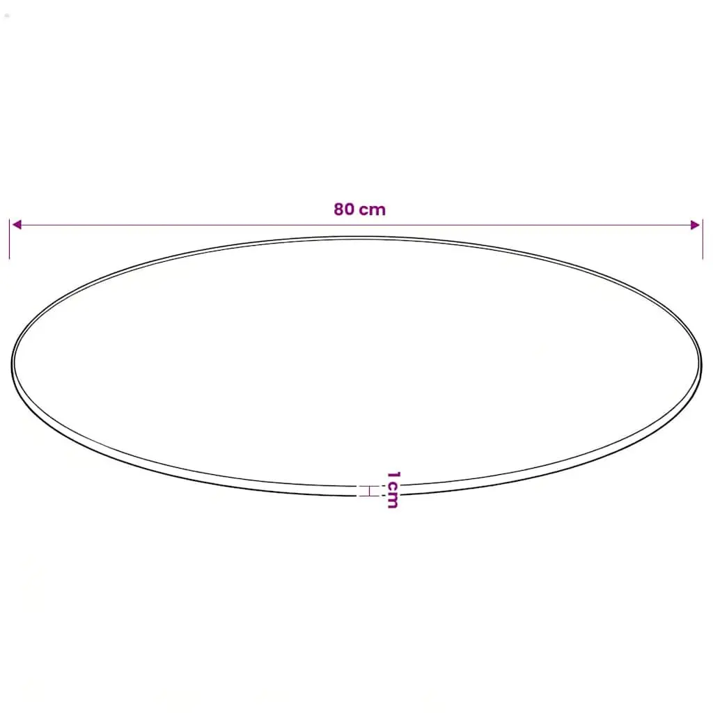 Round Tempered Glass Table Top Clear 80cm Diameter Surface Protection