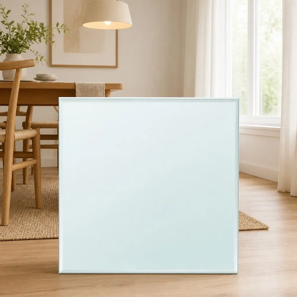Tempered Glass Table Top Transparent 700x700mm Durable Easy to Clean