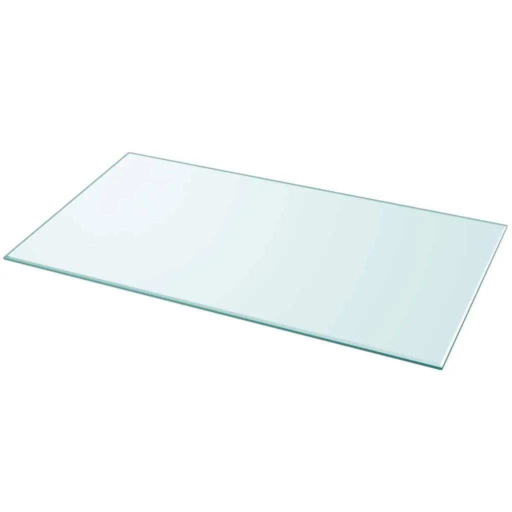 Tempered Glass Table Top Clear Rectangular 1200x650mm Durable Easy to Clean
