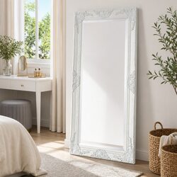 Wall Mirror with Ornate Frame and Bevelled Edge