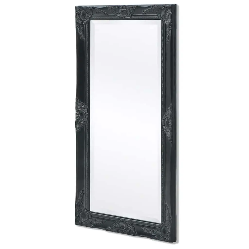 Wall Mirror Black 100x50cm Baroque Style Ornate Frame Decorative Dressing Room