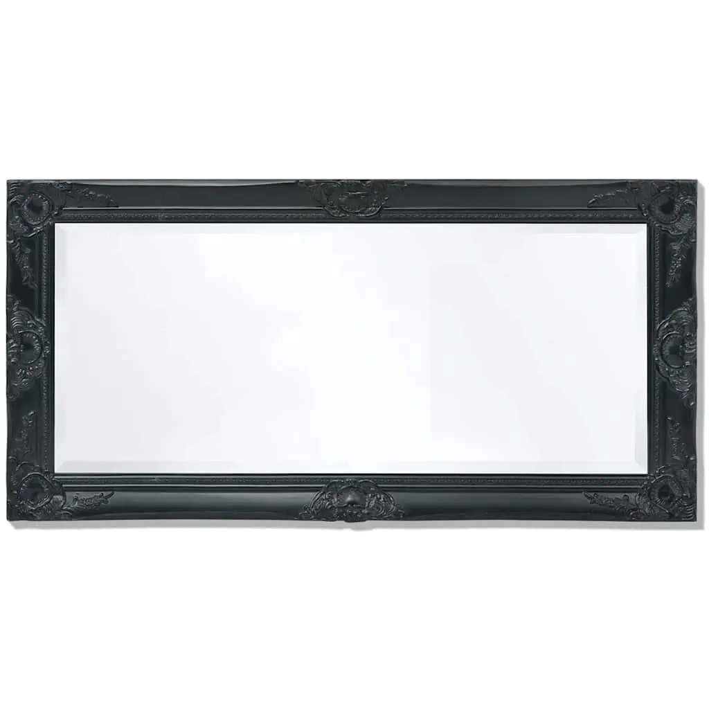Wall Mirror Black 100x50cm Baroque Style Ornate Frame Decorative Dressing Room