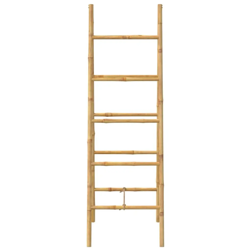 Double Towel Ladder Brown 50x160cm Bamboo 5 Rungs