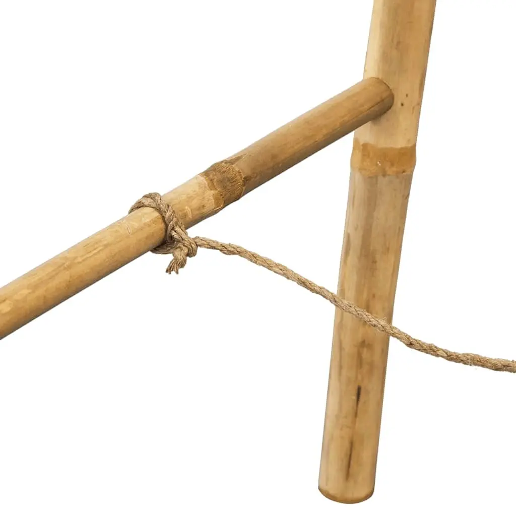 Double Towel Ladder Brown 50x160cm Bamboo 5 Rungs