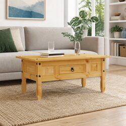 Solid Pine Coffee Table with Practical Design