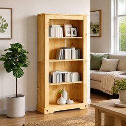 Compact 4-Tier Wooden Bookcase for Your Space