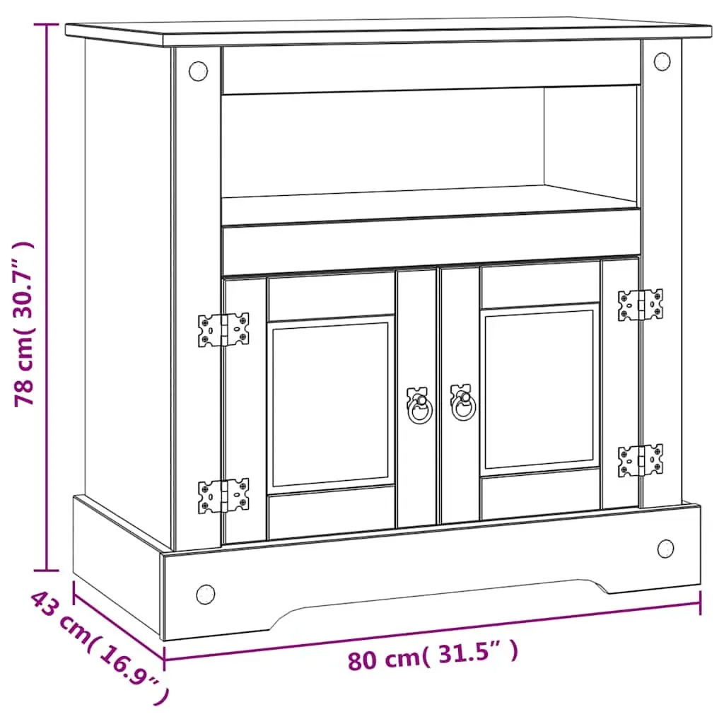 TV Cabinet Brown Rustic 80 x 43 x 78 cm Living Room Entertainment Unit Storage Shelf