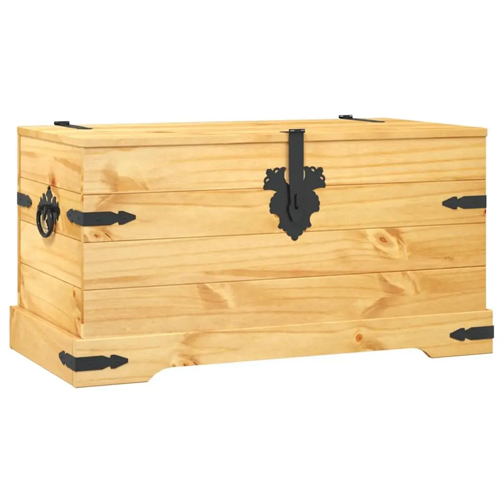 Storage Chest Wooden Pinewood Brown Corona Style Rustic Bedroom Living Room