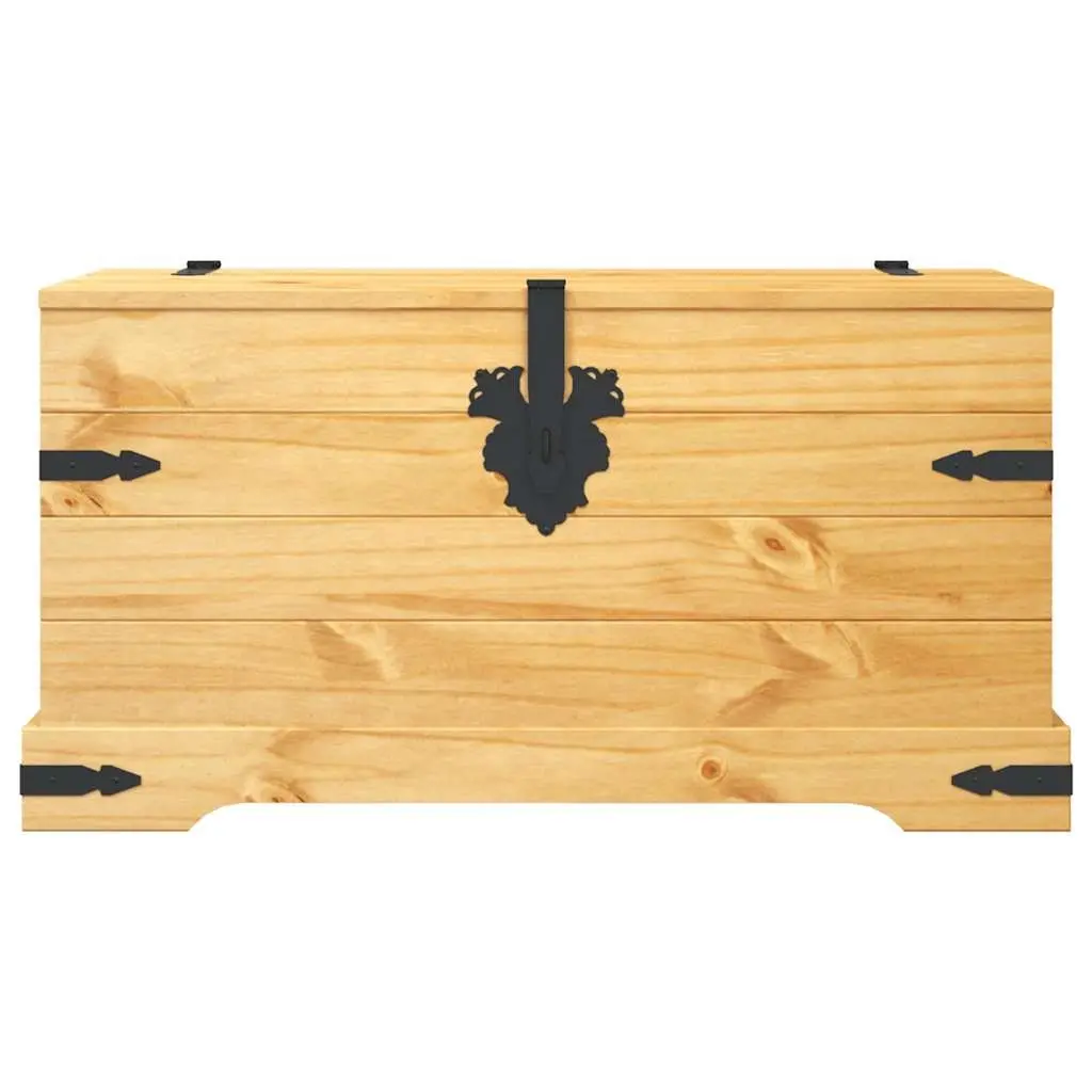 Storage Chest Wooden Pinewood Brown Corona Style Rustic Bedroom Living Room