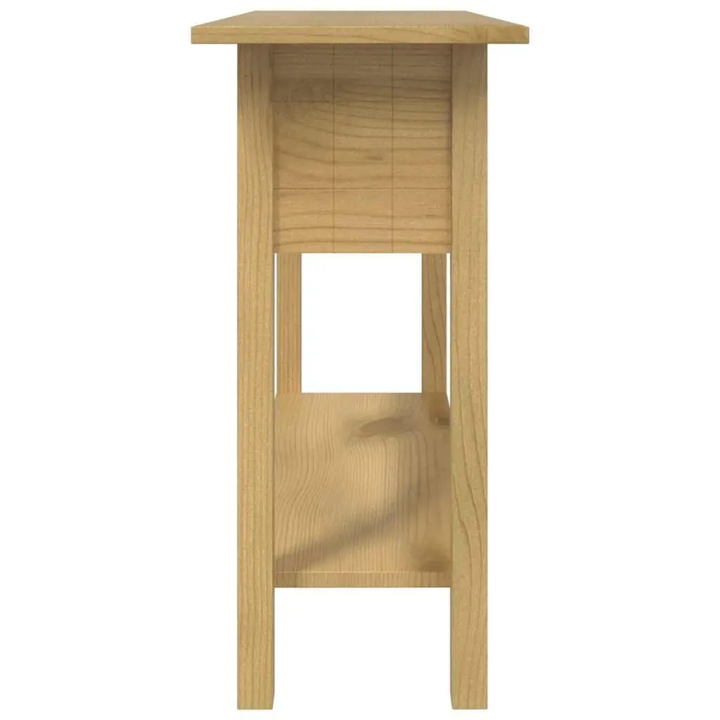 Console Table Brown 93 x 34.5 x 73 cm Rustic Mexican Style Storage Shelf with 2 Drawers and 1 Shelf