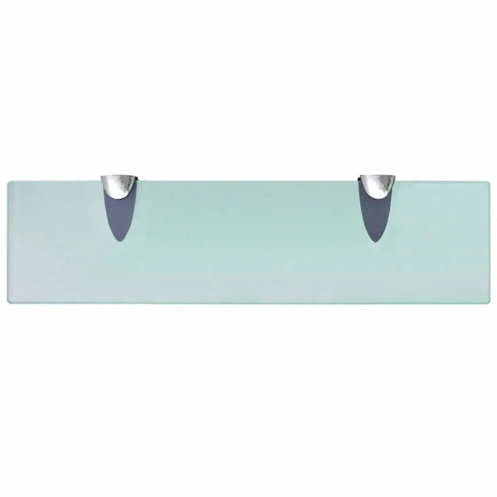 Transparent Glass Floating Shelf 40x10cm Modern Display for Bathroom Living Room