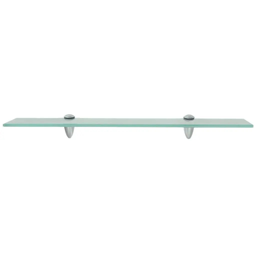 Floating Glass Wall Shelf 60x10cm Transparent Modern Display Storage Bracket