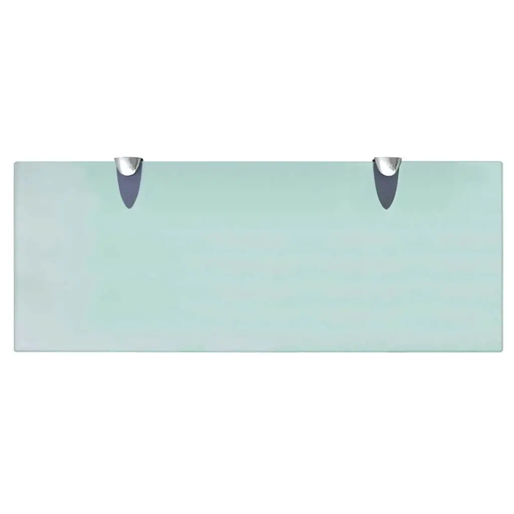 Floating Shelf Transparent Glass 50x20cm Tempered Safety with Zinc Alloy Brackets