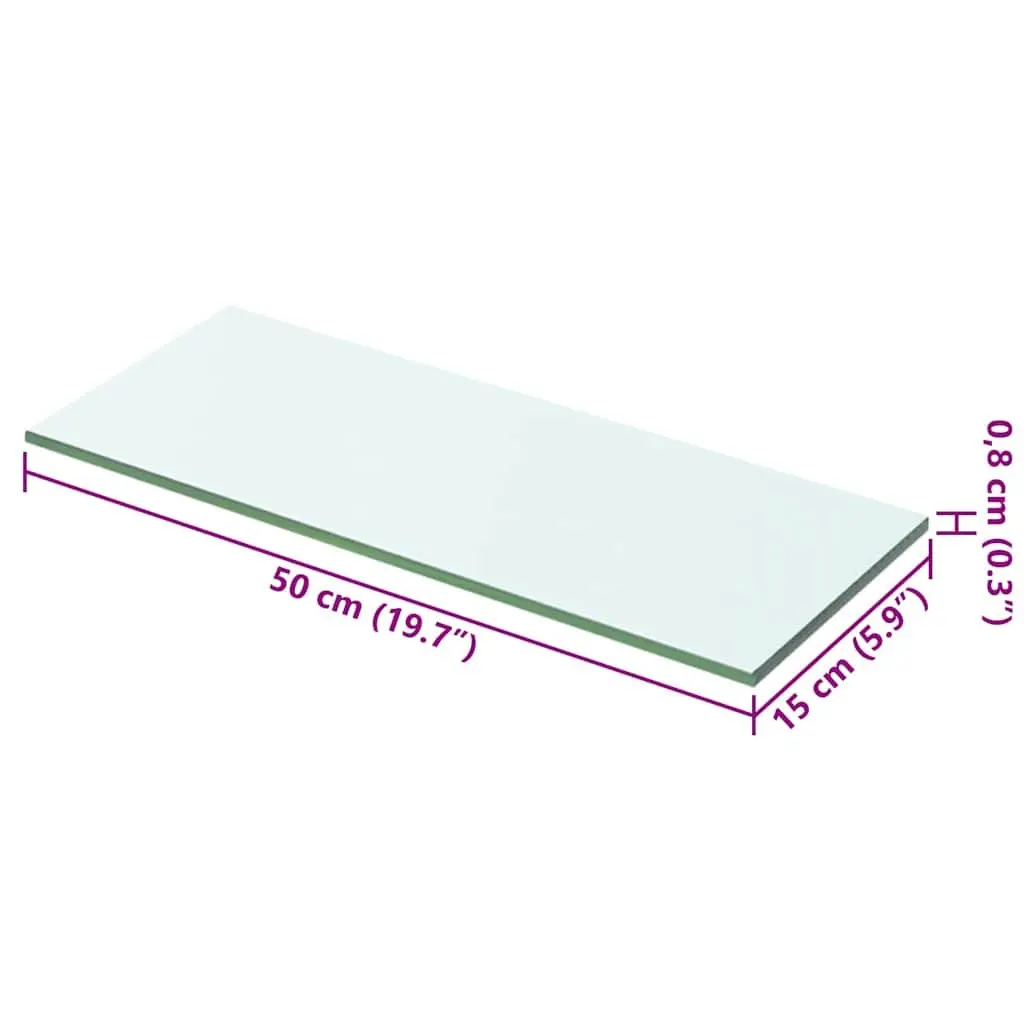 Glass Wall Shelf Panel Clear Transparent 50x15 cm Tempered Glass Construction