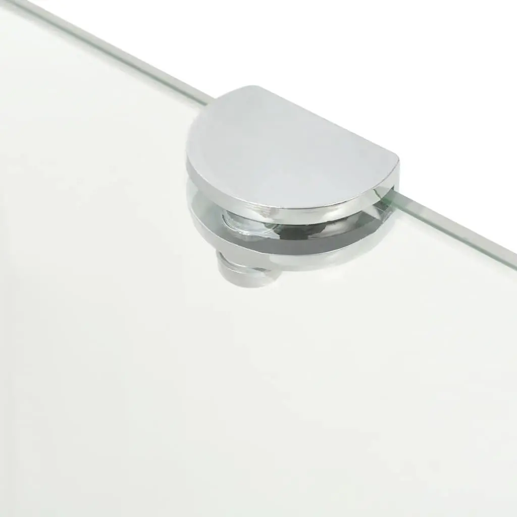 Corner Wall Shelf Transparent 35x35cm Tempered Glass Floating Storage