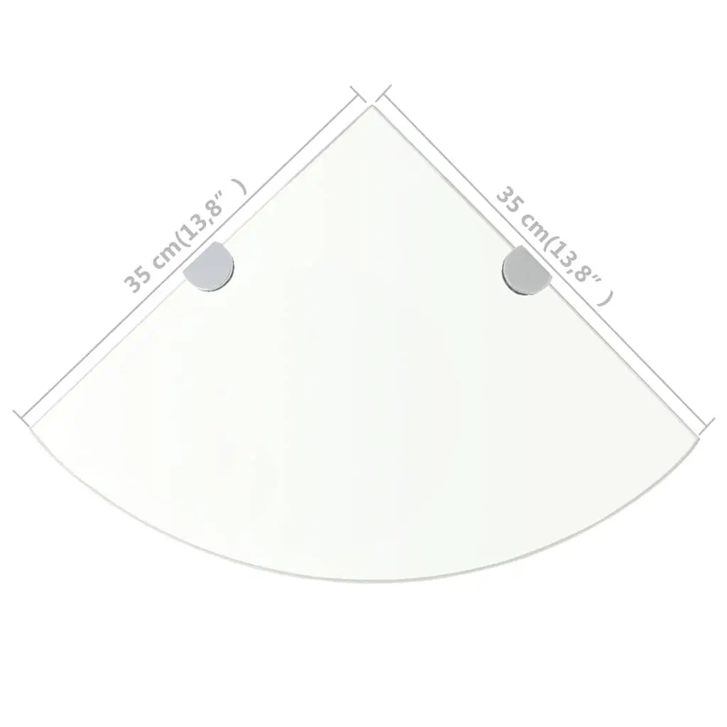Corner Wall Shelf Transparent 35x35cm Tempered Glass Floating Storage