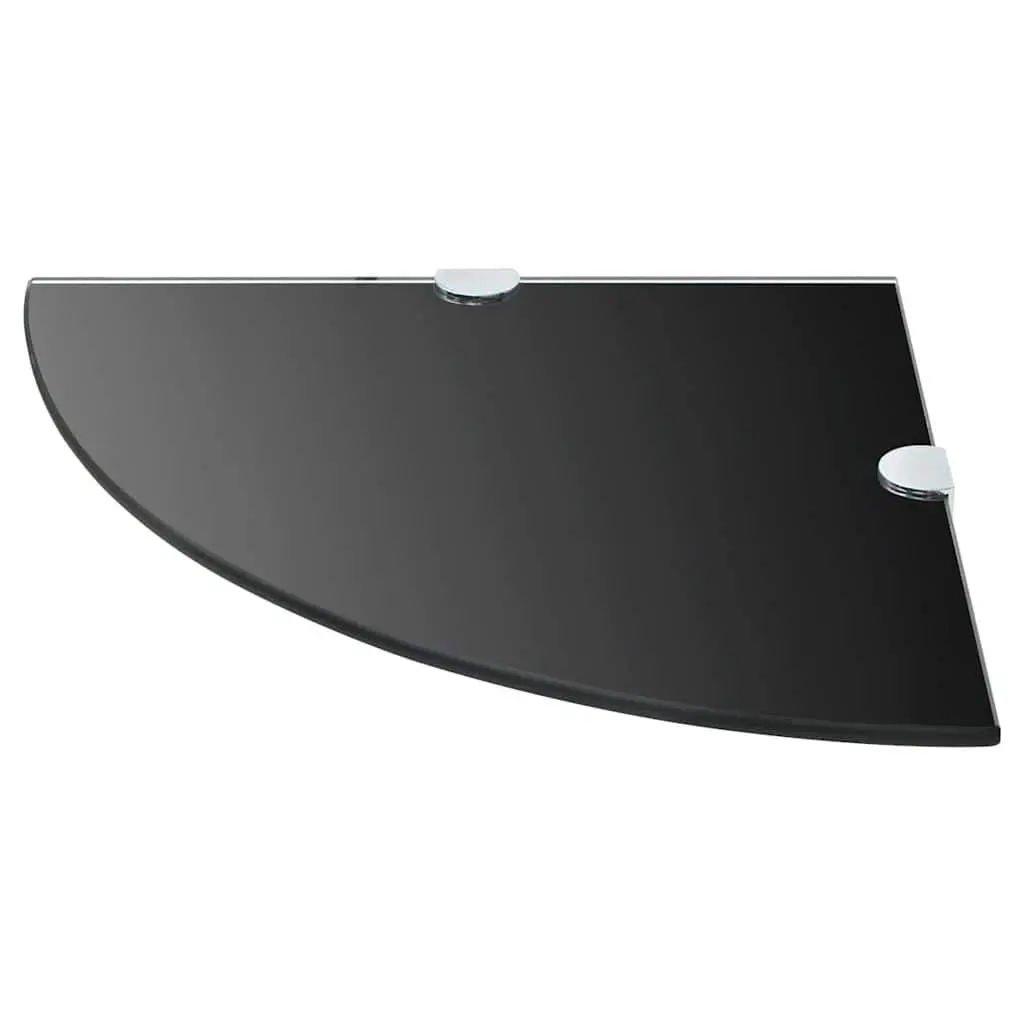 Corner Wall Shelf Black 25cm Floating Storage for Bathroom Kitchen Living Room