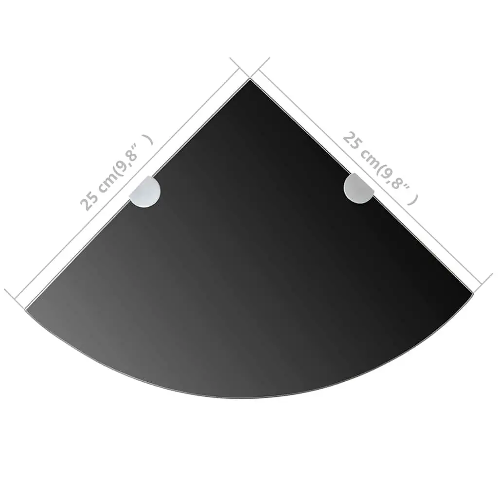 Corner Wall Shelf Black 25cm Floating Storage for Bathroom Kitchen Living Room