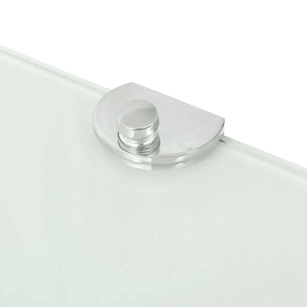 Corner Wall Shelf White 25x25cm Glass Floating Mount Storage Display