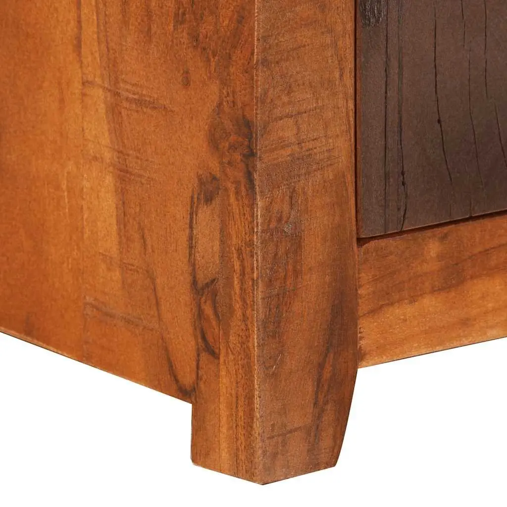 Bedside Table Brown Solid Acacia Reclaimed Wood Nightstand with Drawer Cabinet Storage