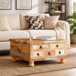 Reclaimed Wood Coffee Table with Vintage Design