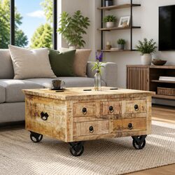 Compact and Efficient Industrial Coffee Table