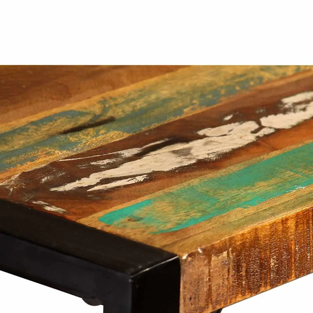 Dining Table Multicolour 120cm Solid Reclaimed Wood Industrial Style