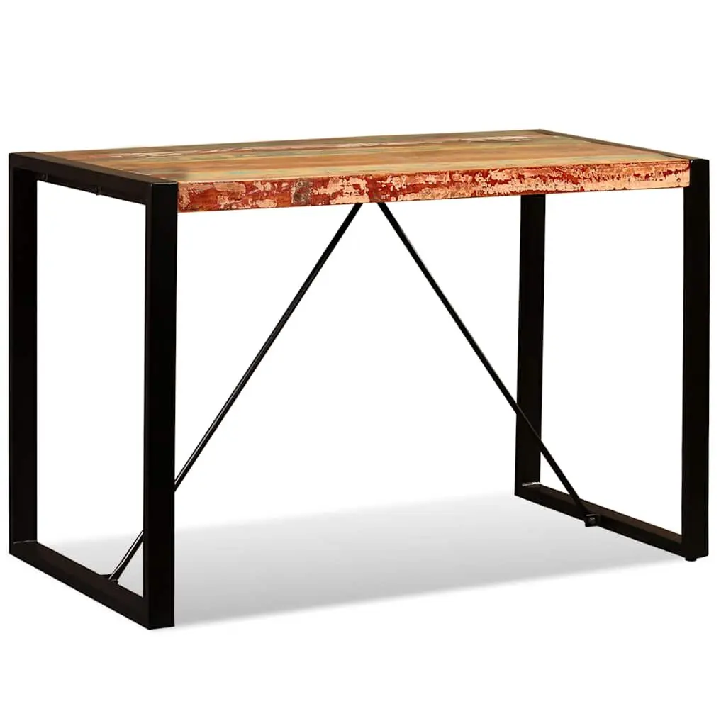 Dining Table Multicolour 120cm Solid Reclaimed Wood Industrial Style